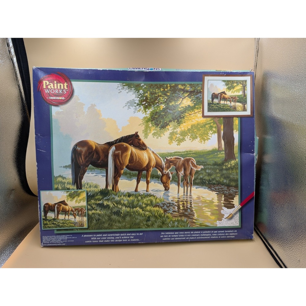 Paintworks Horses By A Stream 91159 By Dimensions Paint By Number Kit 20x16 2002